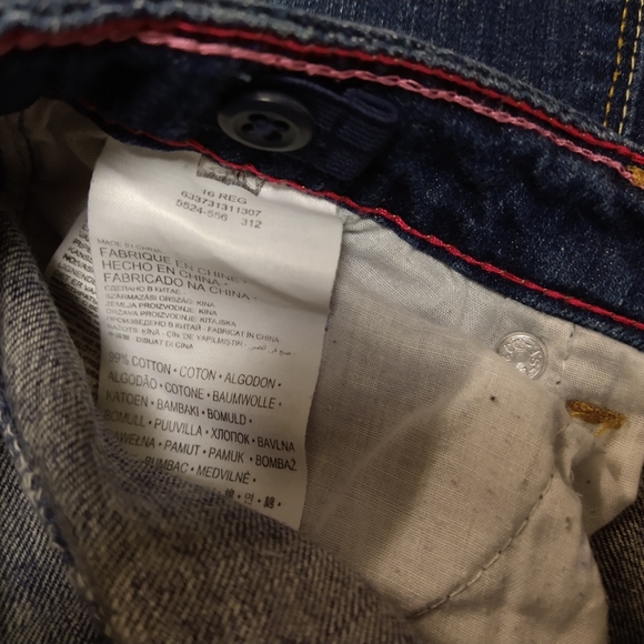 2012 Levi's Skinny Flare Girls Blue Jeans 16 Regular - Picture 5 of 7